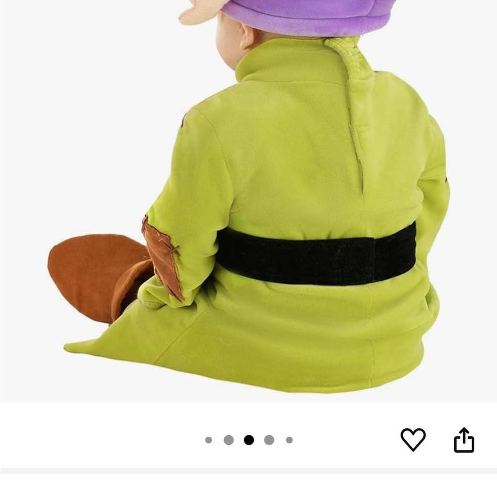 Disney Dopey Dwarf Costume Hat and Tunic in Purple and Green - Picture 2 of 4